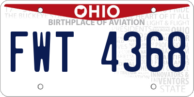 OH license plate FWT4368