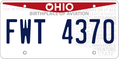 OH license plate FWT4370
