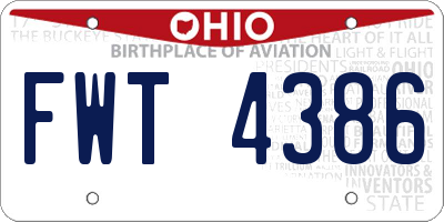 OH license plate FWT4386