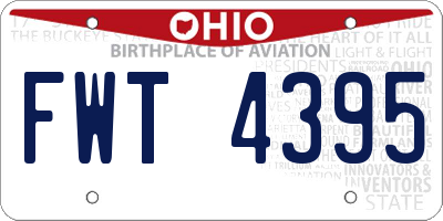 OH license plate FWT4395