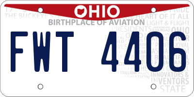 OH license plate FWT4406