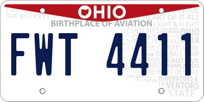 OH license plate FWT4411
