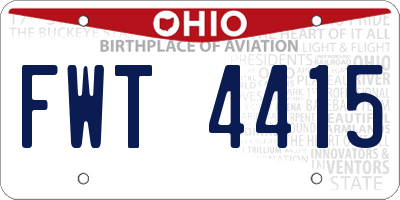 OH license plate FWT4415
