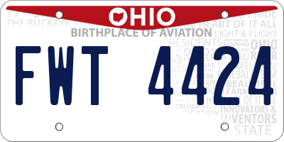 OH license plate FWT4424