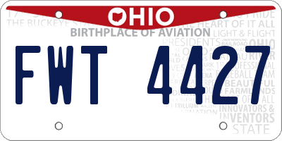 OH license plate FWT4427