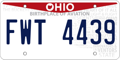 OH license plate FWT4439