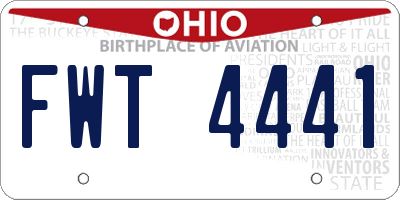 OH license plate FWT4441