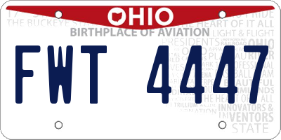 OH license plate FWT4447