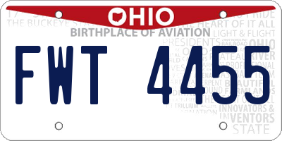 OH license plate FWT4455