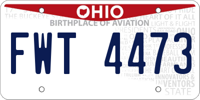 OH license plate FWT4473