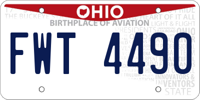 OH license plate FWT4490