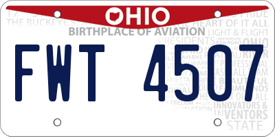 OH license plate FWT4507