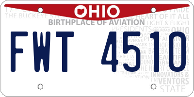 OH license plate FWT4510