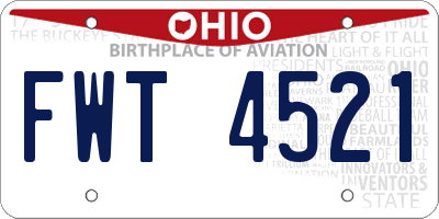 OH license plate FWT4521