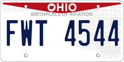 OH license plate FWT4544