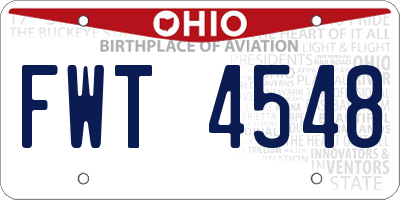 OH license plate FWT4548