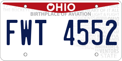 OH license plate FWT4552