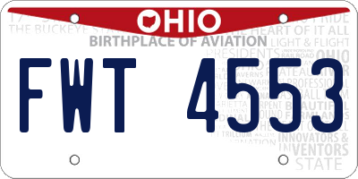 OH license plate FWT4553