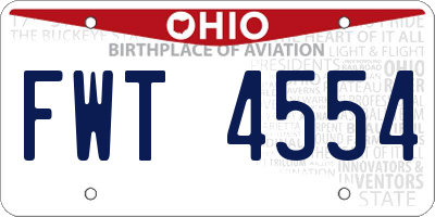 OH license plate FWT4554