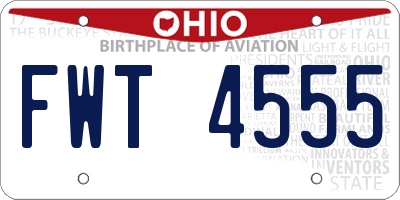 OH license plate FWT4555