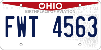 OH license plate FWT4563