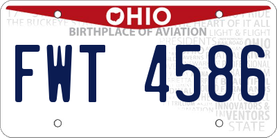 OH license plate FWT4586