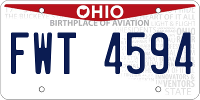 OH license plate FWT4594