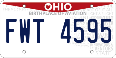 OH license plate FWT4595
