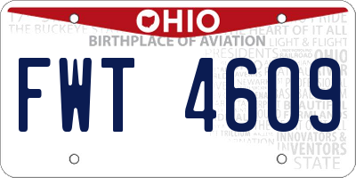 OH license plate FWT4609