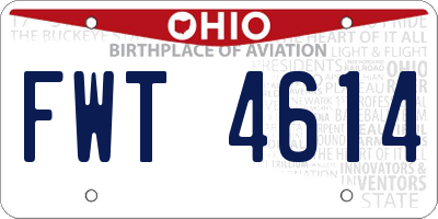 OH license plate FWT4614