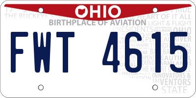 OH license plate FWT4615