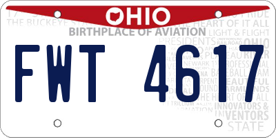 OH license plate FWT4617