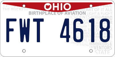OH license plate FWT4618
