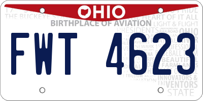 OH license plate FWT4623
