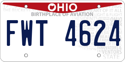 OH license plate FWT4624