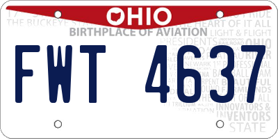 OH license plate FWT4637