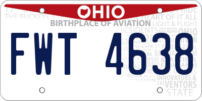 OH license plate FWT4638