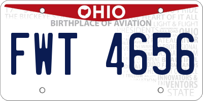 OH license plate FWT4656