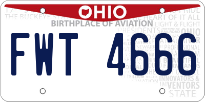 OH license plate FWT4666