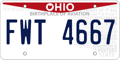 OH license plate FWT4667