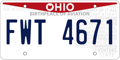 OH license plate FWT4671