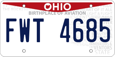 OH license plate FWT4685