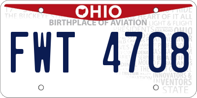 OH license plate FWT4708