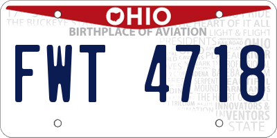 OH license plate FWT4718