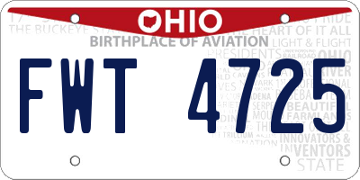 OH license plate FWT4725