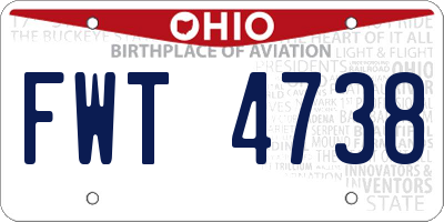 OH license plate FWT4738