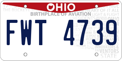 OH license plate FWT4739