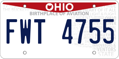 OH license plate FWT4755