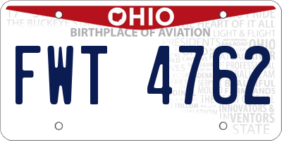 OH license plate FWT4762