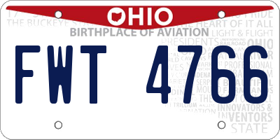 OH license plate FWT4766